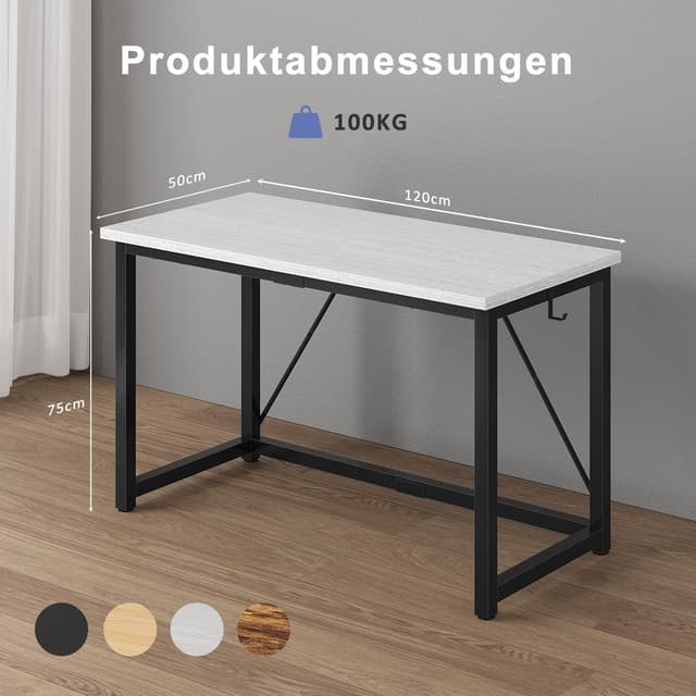 Thumbnail 6 de JUMMICO Schreibtisch 120 x 50 x 75 cm