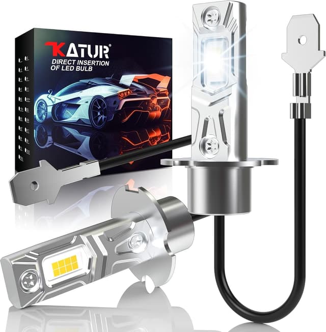 Detalle de KATUR H3 LED per fari, 6000K bianco (kit conversione plug & play) – confezione da 2
