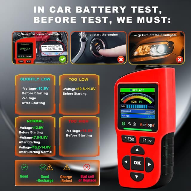 Thumbnail 2 de Acclope BT90 PRO Testeur de batterie 2–360Ah