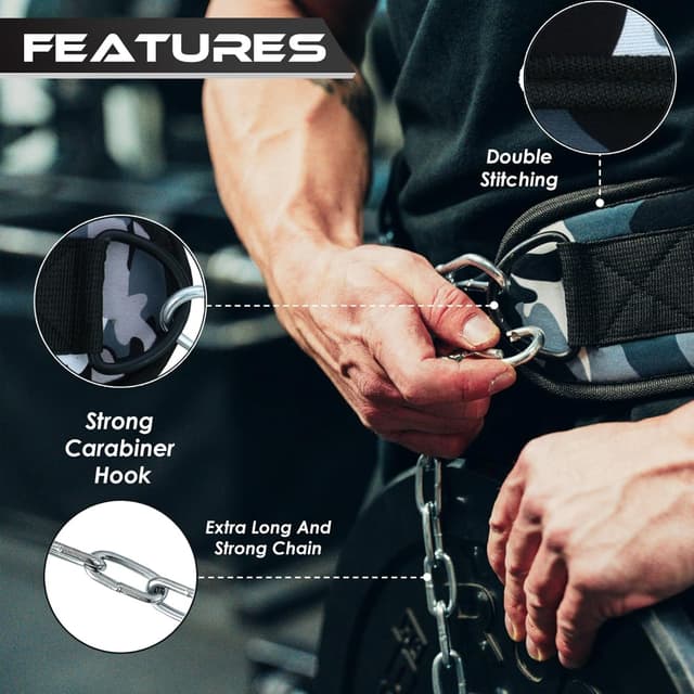 Detalle 2 de Dip belt weight lifting chain 36 inch