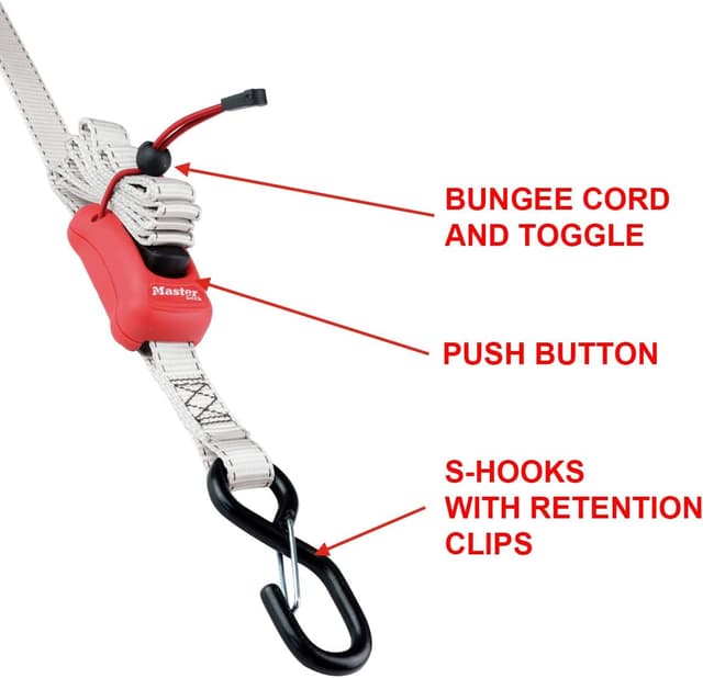 Thumbnail 4 de Master Lock 3313EURDAT Cinghie di Fissaggio con Moschettone Grigio 2,50 m