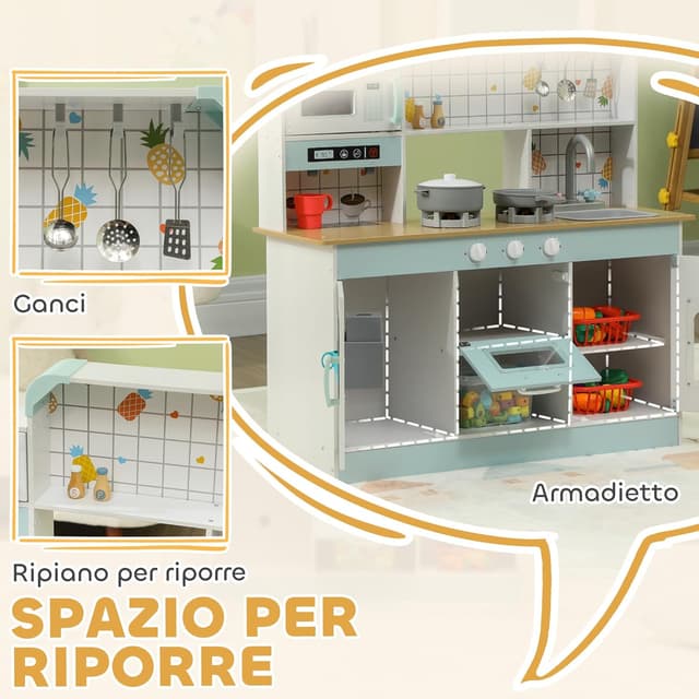 Thumbnail 5 de AIYAPLAY Cocina de Juguete de Madera 88,6 cm