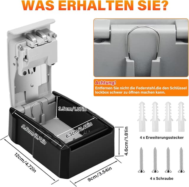 Detalle 2 de Daakro Key Cabinets Schlüsseltresor mit Code