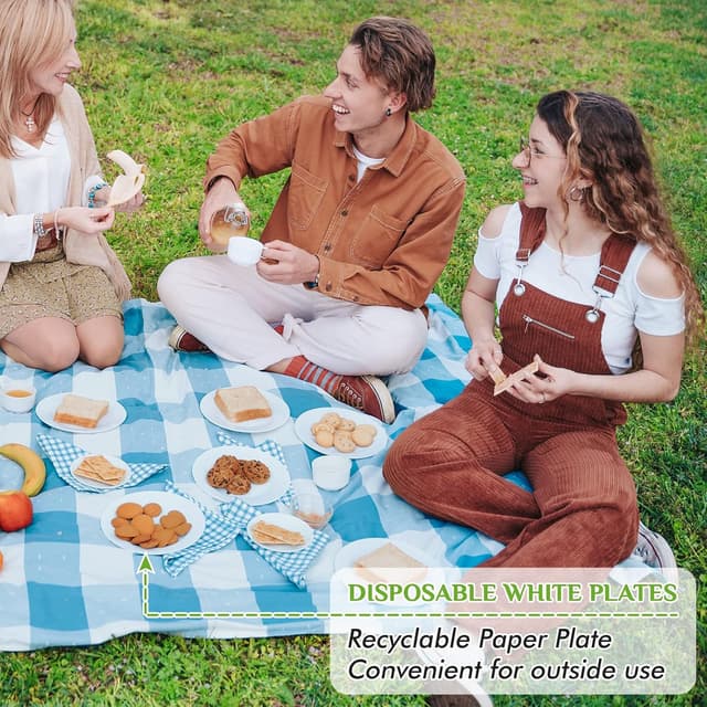 Detalle de FOCUSLINE 6 Inch Paper Plates (Uncoated), 1000 Count White Disposable Dessert Plates