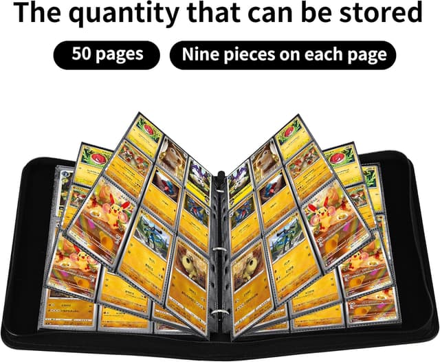 Detalle 2 de Raccoglitore Carte Pokémon con 50 pagine doppia faccia e capacità fino a 900 carte (album in pelle PU impermeabile)