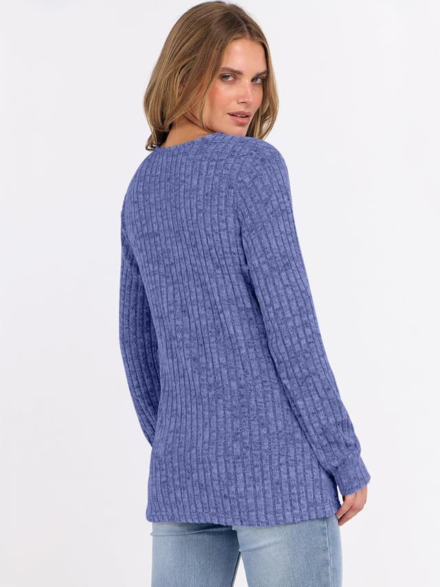 Thumbnail 4 de ANRABESS Womens Henley Tunic Top long sleeve