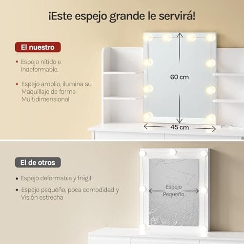 Thumbnail 6 de WOLTU Mesa de Maquillaje con Espejo y Luz LED 🌟