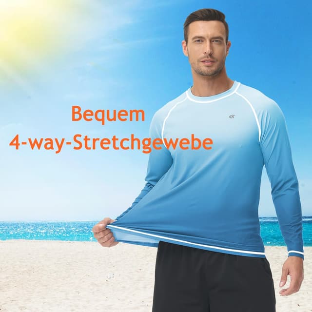 Detalle 1 de Huayuzh Rashguard UV Shirt Herren Langarmshirt