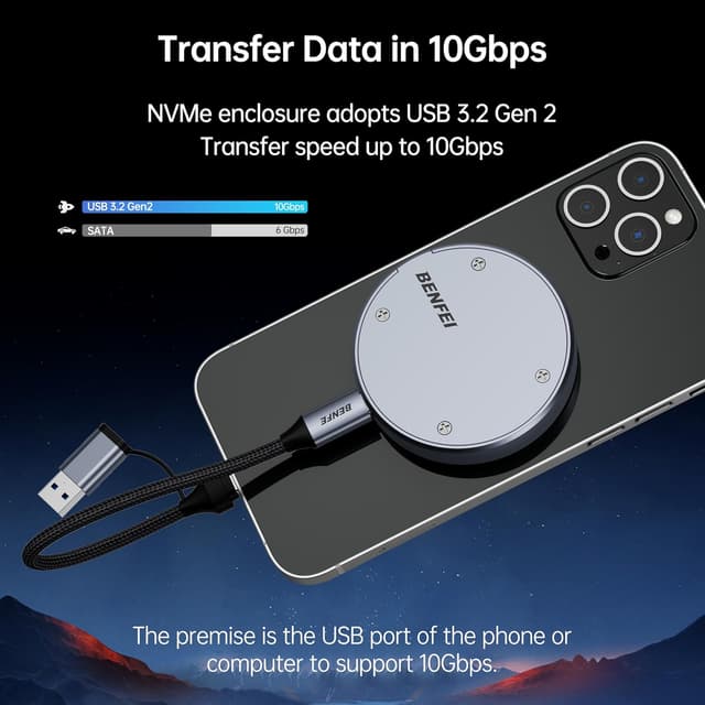 Thumbnail 5 de BENFEI Carcasa magnética SSD M.2 NVMe ⚡ para iPhone 15 Max