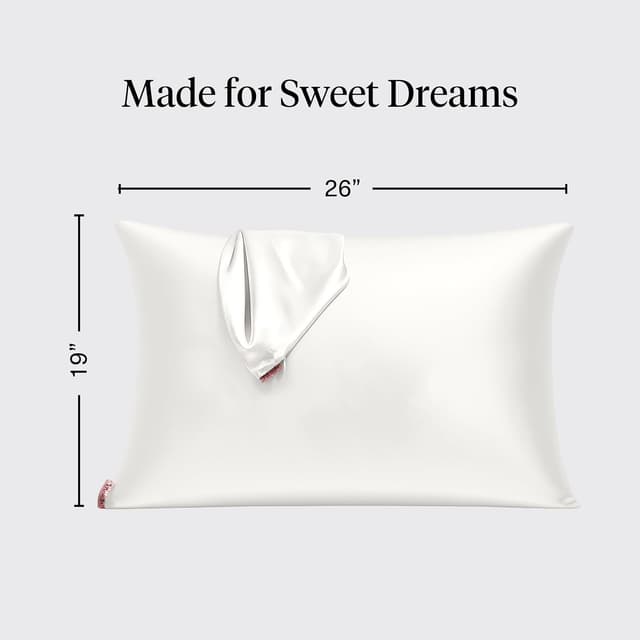 Thumbnail 4 de Kitsch Satin Pillowcase 19x26 Ivory with Zipper