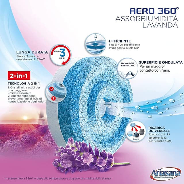 Detalle de Ariasana Aero 360° kit assorbiumidità 450 g 🌬