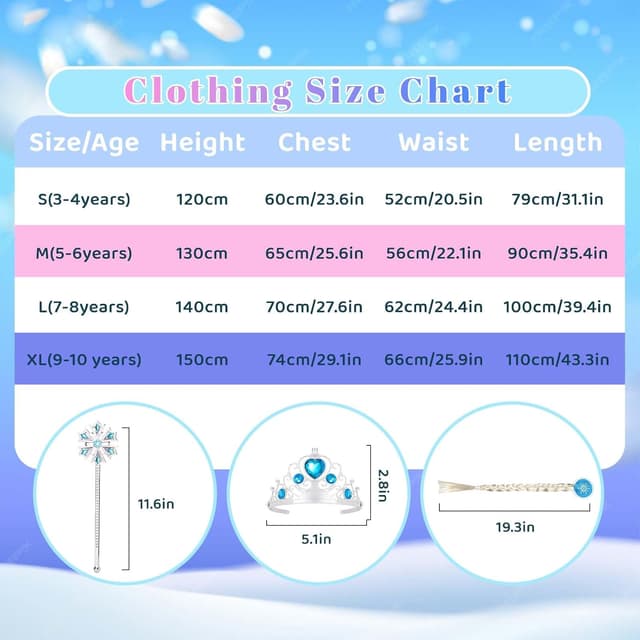 Thumbnail 4 de WIKITOT Princess Dress for Girls aged 3–10