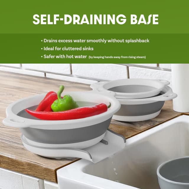 Thumbnail 1 de Gevoli Collapsible Colanders 3-Pack 🍽