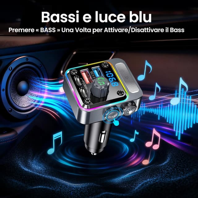 Thumbnail 2 de Gizmovine Trasmettitore FM Bluetooth 5.3 36W