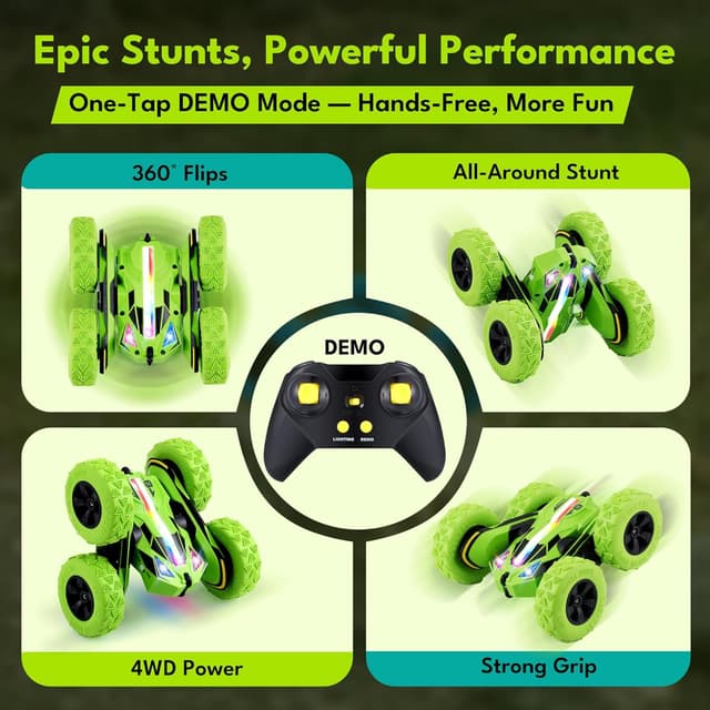 Thumbnail 2 de Threeking RC Car 4WD Stunt with USB-C Batteries