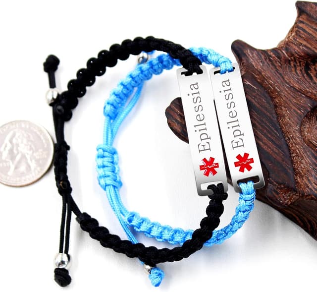 Detalle de Uloveido personalisiertes graviertes Medical-Identity-Armband für Frauen & Männer (unisex, verstellbar)