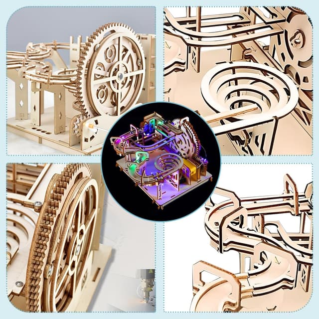 Thumbnail 4 de 3D Wooden Puzzles Hand Cranked Marble Run 🧩