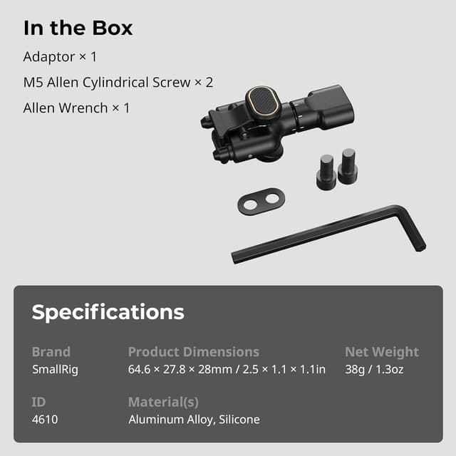 Thumbnail 6 de SmallRig 4610 — adaptateur de poignée latérale rotatif à dégagement rapide pour cages Quick Release Phone Cage