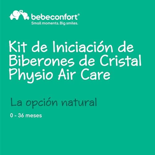Detalle 2 de Bebeconfort Physio Air Care, biberons verre anti colique 0+ mois, 4 pièces ⚙