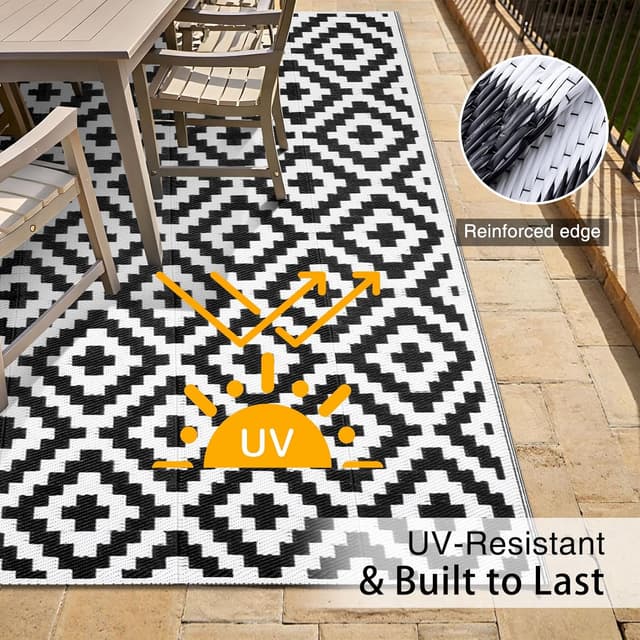 Detalle de OLANLY Waterproof Outdoor Rug 5x8 ft