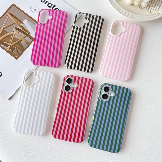 Thumbnail 6 de SmoBea iPhone 17 striped case in soft TPU (pink) – slim, shockproof-style cover