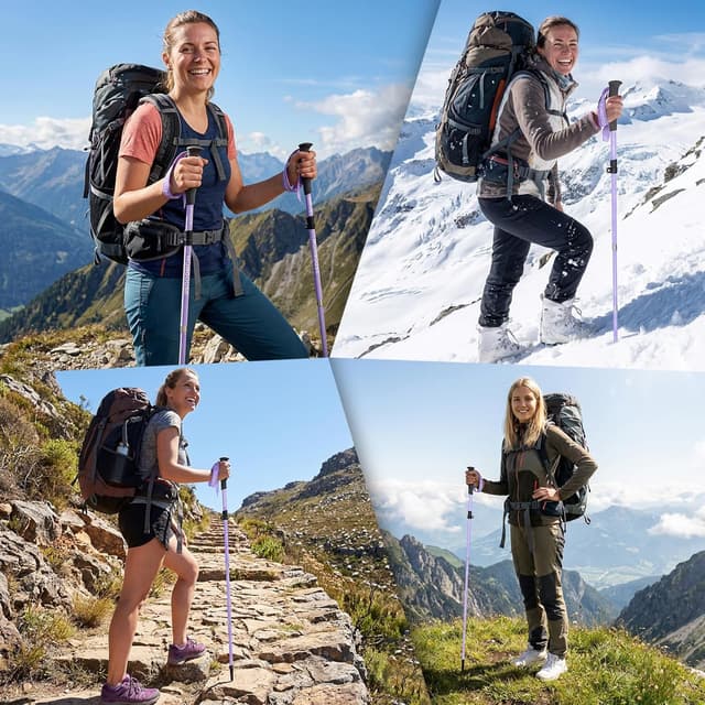 Thumbnail 6 de Qoosea Bastón de Senderismo para Mujer 110–125 cm