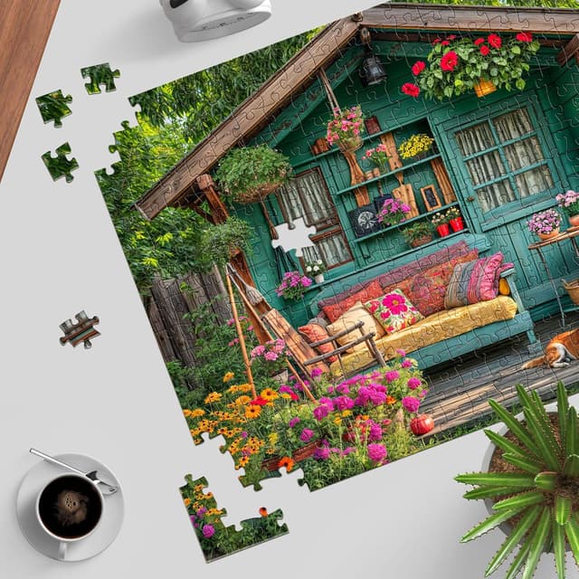 Thumbnail 4 de TangMosaic 1000 Piece Flower House Puzzle 🧩