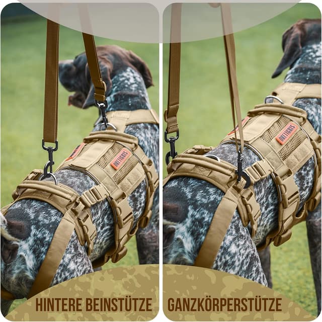Detalle de OneTigris SKYEWALKER Unterstützung Geschirr: einstellbares Hebegeschirr mit 2 Griffen für mittelgroße bis große Hunde