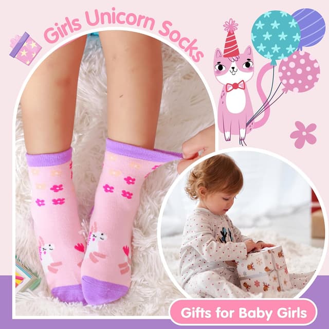 Thumbnail 5 de Welwoos 12 Pairs Baby Girls Non-slip Grip Socks