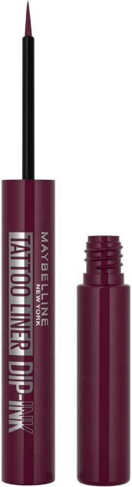 Detalle de Maybelline New York Tattoo Liner Dip-Ink – Eyeliner liquido waterproof Burgundy Boost, 3,5 ml