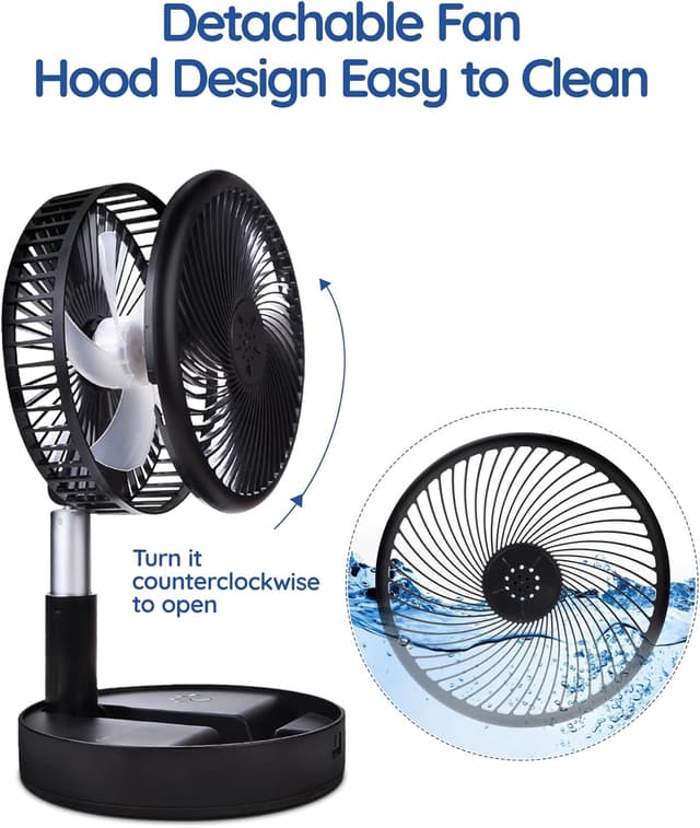 Thumbnail 6 de Primevolve Battery Operated Portable Fan (USB Rechargeable) with Adjustable Height, 4 Speeds