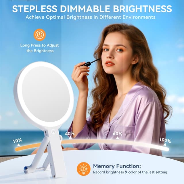 Detalle 2 de Auxmir Kosmetikspiegel 2000 mAh đź’„