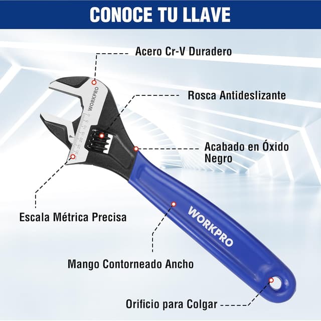 Thumbnail 1 de WORKPRO Llave Inglesa 250 mm 35 mm