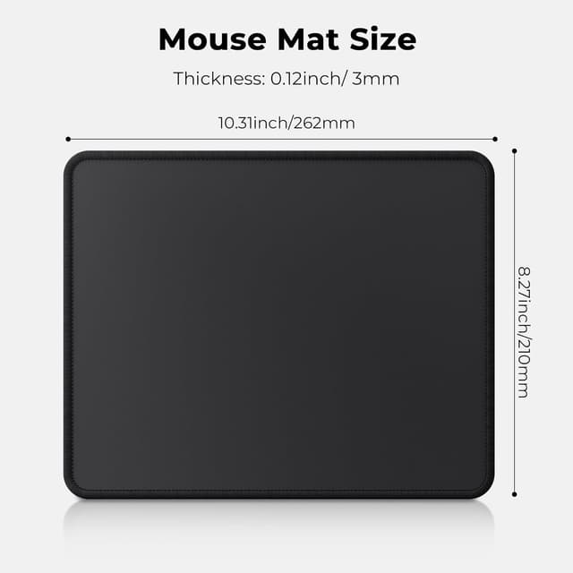 Thumbnail 6 de Cimetech tappetino per mouse 3 mm con base antiscivolo e fibra superfine lavabile, nero