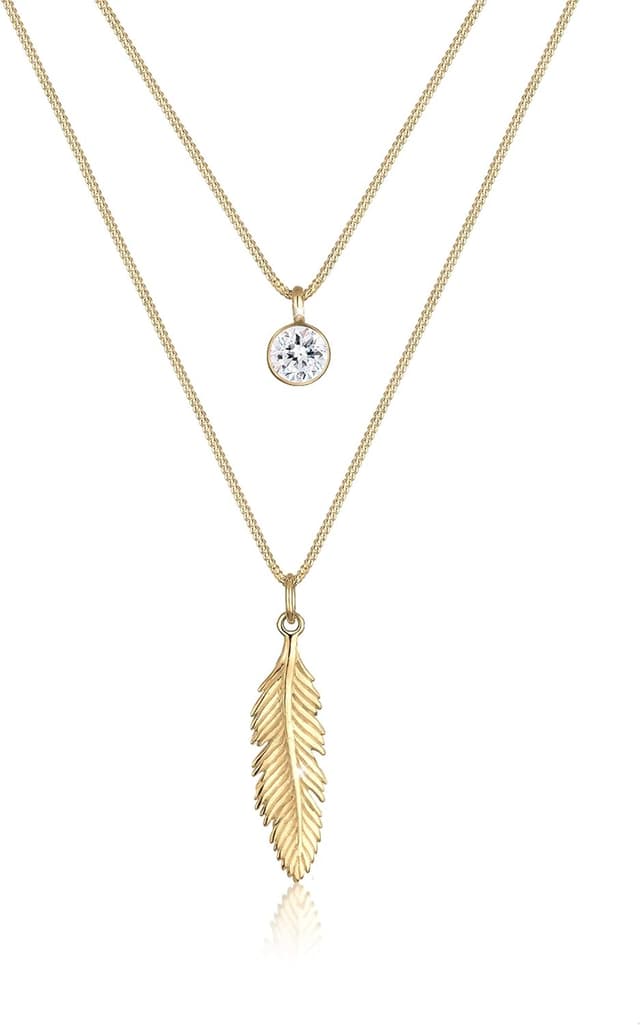 Detalle de Elli Halskette Feder Boho Kristall