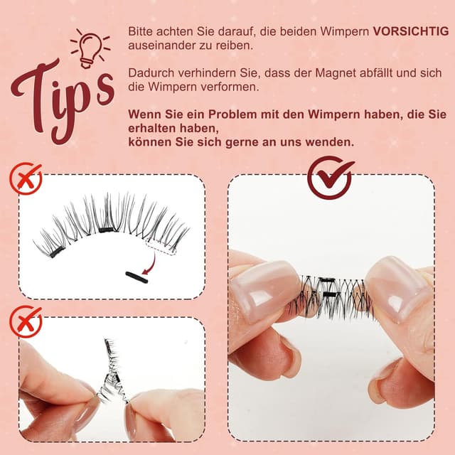 Detalle de Higu clace magnetische Wimpern (mit Applikator) ohne Eyeliner & ohne Kleber – Magnet Wimpern-Set (KIT-HI)