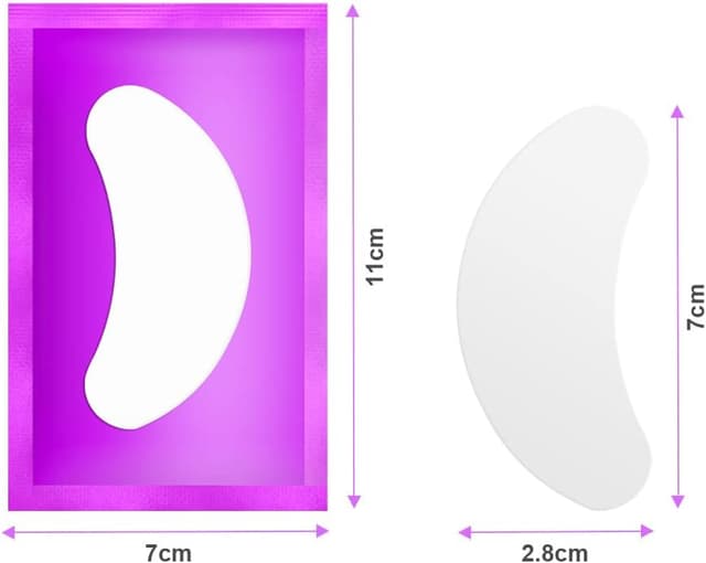Detalle de URAQT Patchs pour extensions de cils (50 paires) + gel eye pad – violet