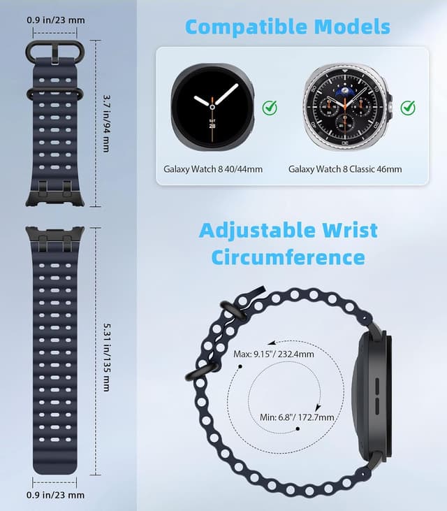 Detalle de MoKo Ocean strap for Galaxy Watch 8