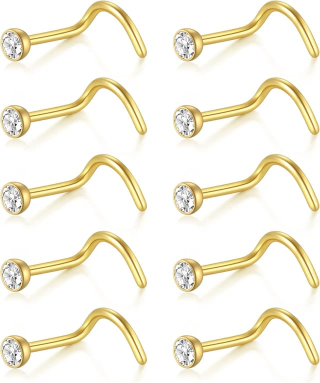 Thumbnail 2 de Briana Williams 16G nose stud 2mm CZ pack 8pcs 💍