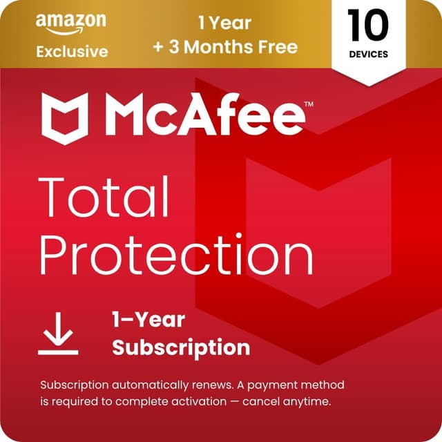 Detalle de McAfee Total Protection Antivirus 10-Devices 2026