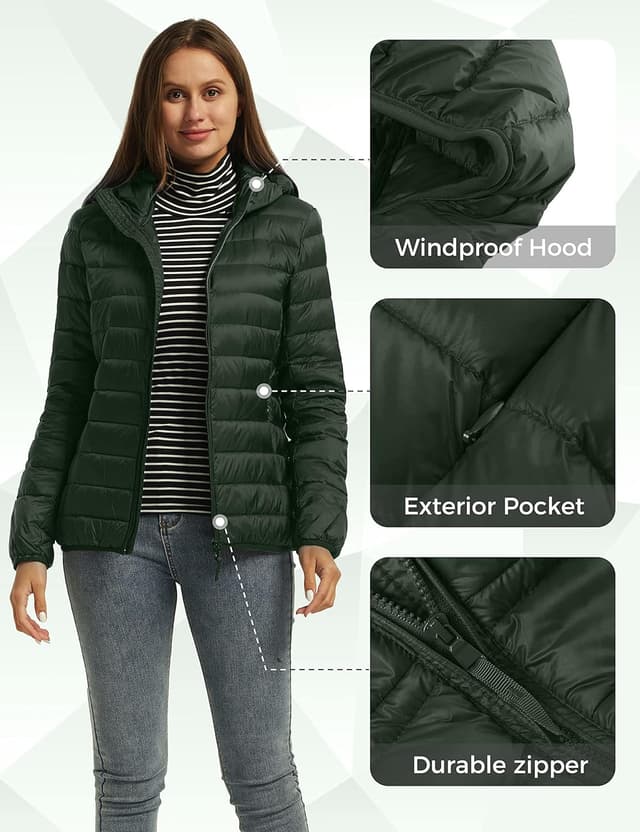 Detalle 2 de Wantdo piumino leggero ripiegabile con cappuccio