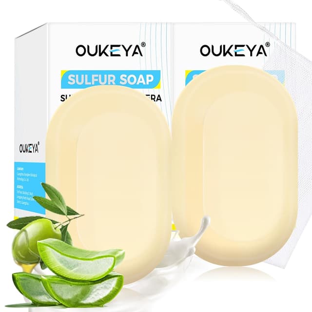 Detalle de OUKEYA Schwefel Seife Ziegenmilch 2x115g