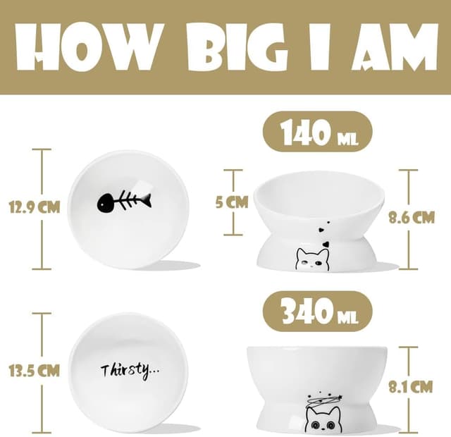 Thumbnail 5 de Sweejar Cat Bowls Set Elevates Feeding