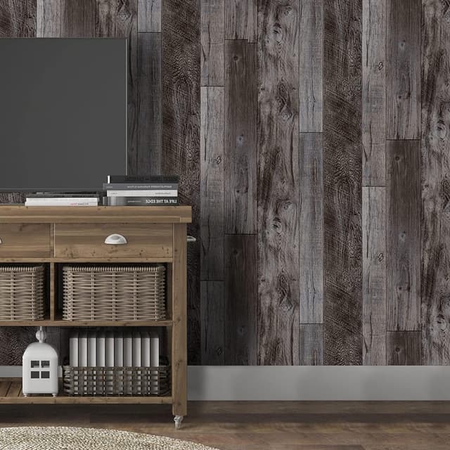 Thumbnail 1 de Yun-aeon Gray Wood Peel and Stick Wallpaper 34.6" 📐