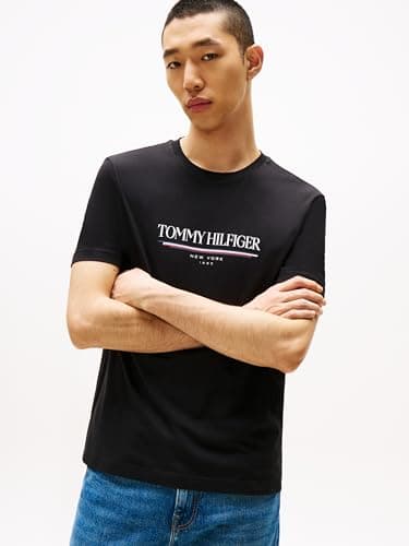 Detalle 2 de Tommy Hilfiger Camiseta Hombre Black Logo Cotton