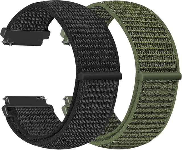 Detalle de Vodtian 24 mm Nylon-Armband für Smartwatches & Uhren (mit Klettverschluss), kompatibel mit Suunto 9/7, D5, Fossil Hybrid und mehr