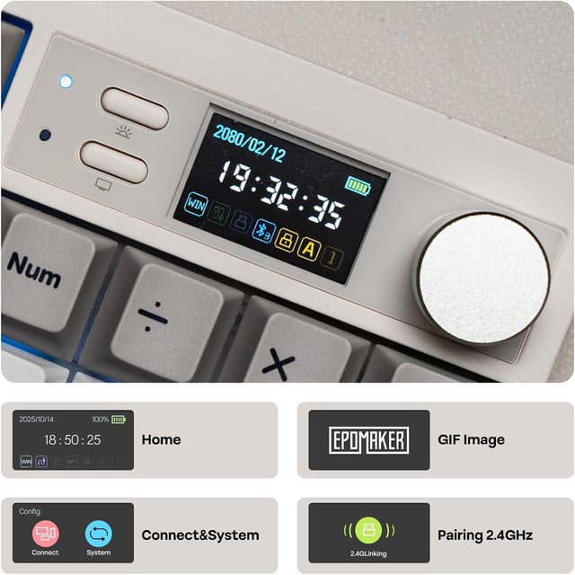 Detalle de EPOMAKER QK108 8000mAh wireless mechanical keyboard