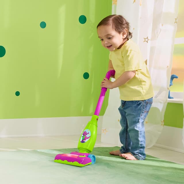 Detalle de Barney’s World Toddler Toy Clean Up Vacuum (Electronic Push Along) with Lights, Music & Games