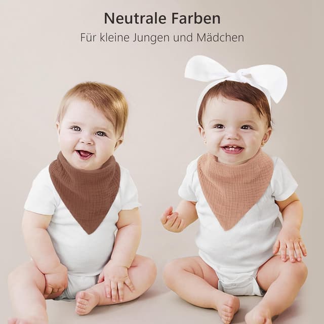 Detalle 2 de Bearmoss Lätzchen Musselin Halstuch 8 Stück 👶