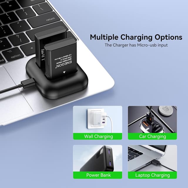 Thumbnail 3 de ENEGON EN-EL14 coppia batterie 1500 mAh